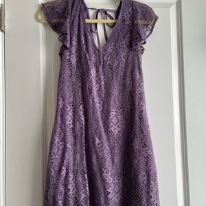 Purple lace mini dress
